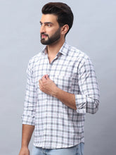 Checked Pure Cotton Casual Shirt for Men-SF-989White
